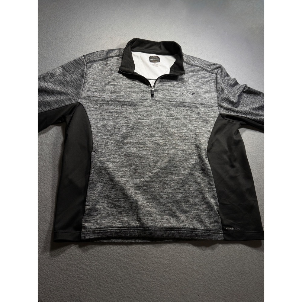 Greg Norman Tasso Elba Mens XL Gray Black HydroTech Quarter Zip Golf Pullover